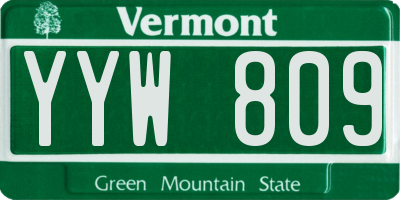 VT license plate YYW809