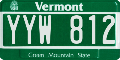 VT license plate YYW812