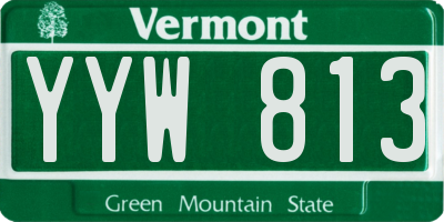 VT license plate YYW813