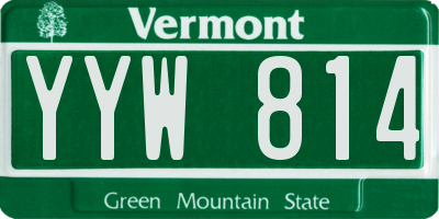 VT license plate YYW814