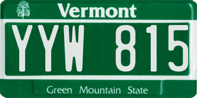 VT license plate YYW815