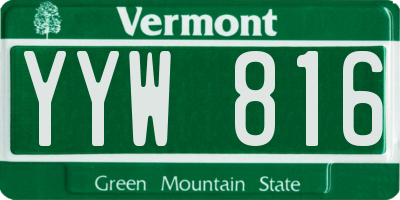 VT license plate YYW816