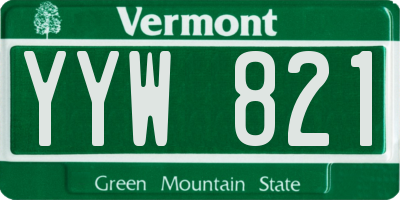 VT license plate YYW821