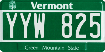 VT license plate YYW825
