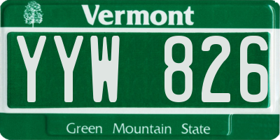 VT license plate YYW826