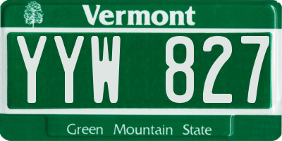 VT license plate YYW827