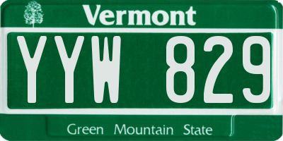 VT license plate YYW829