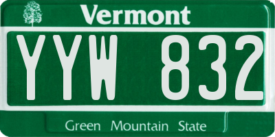 VT license plate YYW832
