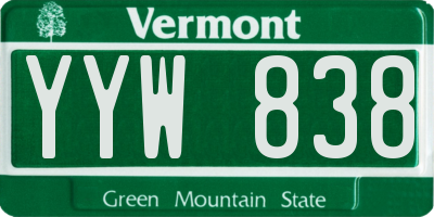VT license plate YYW838