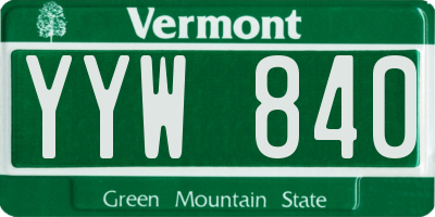 VT license plate YYW840