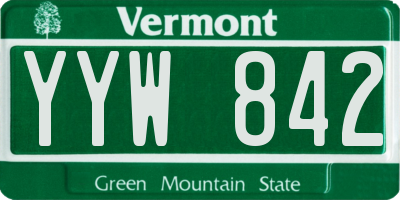 VT license plate YYW842