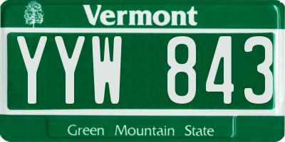 VT license plate YYW843