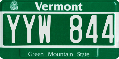 VT license plate YYW844
