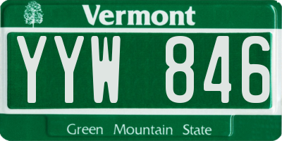 VT license plate YYW846