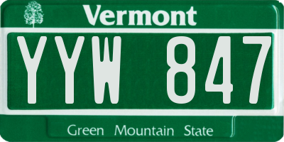VT license plate YYW847