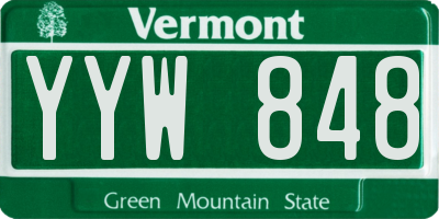 VT license plate YYW848