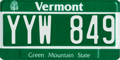 VT license plate YYW849