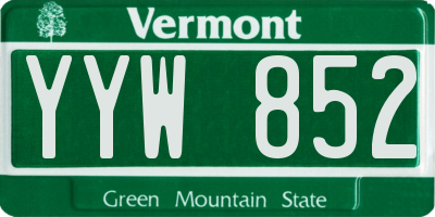 VT license plate YYW852