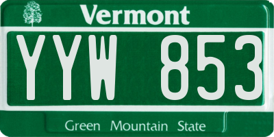 VT license plate YYW853