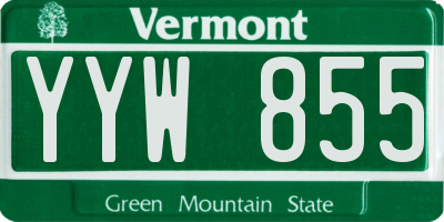 VT license plate YYW855
