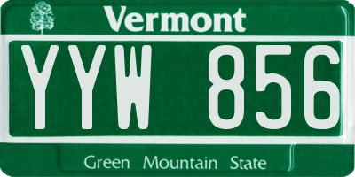 VT license plate YYW856