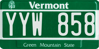 VT license plate YYW858