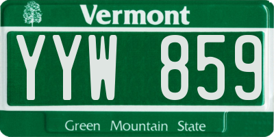 VT license plate YYW859