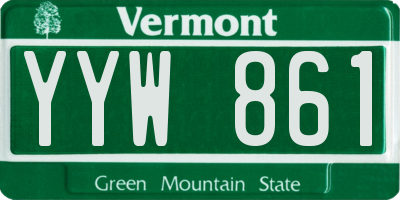 VT license plate YYW861