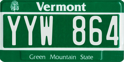 VT license plate YYW864