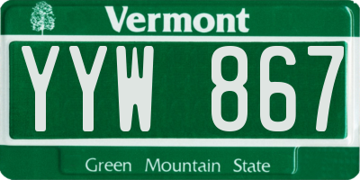 VT license plate YYW867