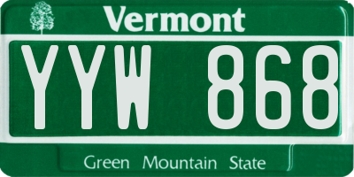 VT license plate YYW868