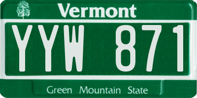 VT license plate YYW871
