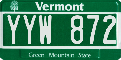 VT license plate YYW872