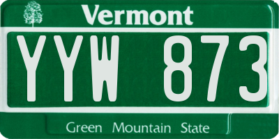 VT license plate YYW873