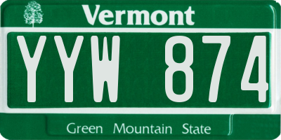 VT license plate YYW874