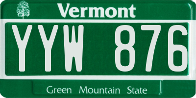 VT license plate YYW876