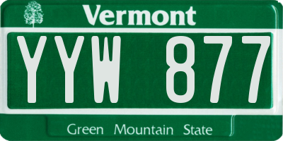 VT license plate YYW877