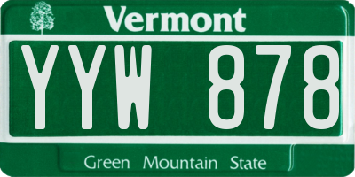 VT license plate YYW878