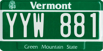 VT license plate YYW881