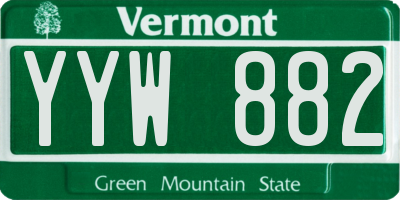 VT license plate YYW882