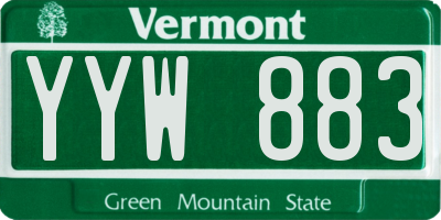VT license plate YYW883