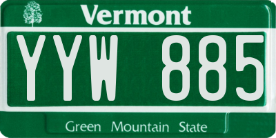 VT license plate YYW885
