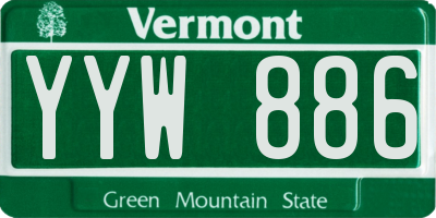VT license plate YYW886