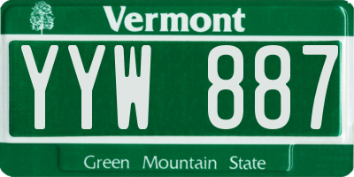 VT license plate YYW887