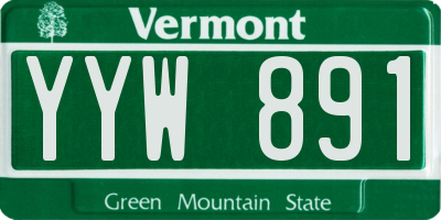 VT license plate YYW891