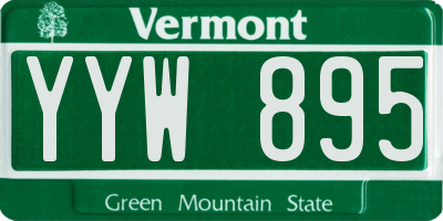 VT license plate YYW895