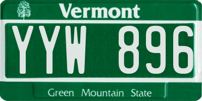 VT license plate YYW896
