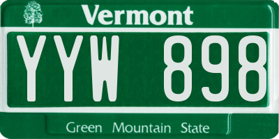 VT license plate YYW898