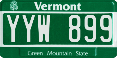 VT license plate YYW899