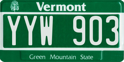 VT license plate YYW903